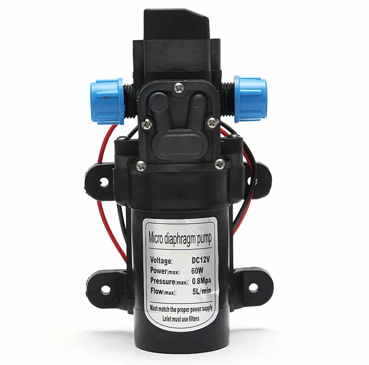 Bomba de diafragma de alta pressão, dc12v 120psi 60w 5l/min, mini bomba elétrica autoescorvante, máquina de lavar água, pulverização de pesticidas