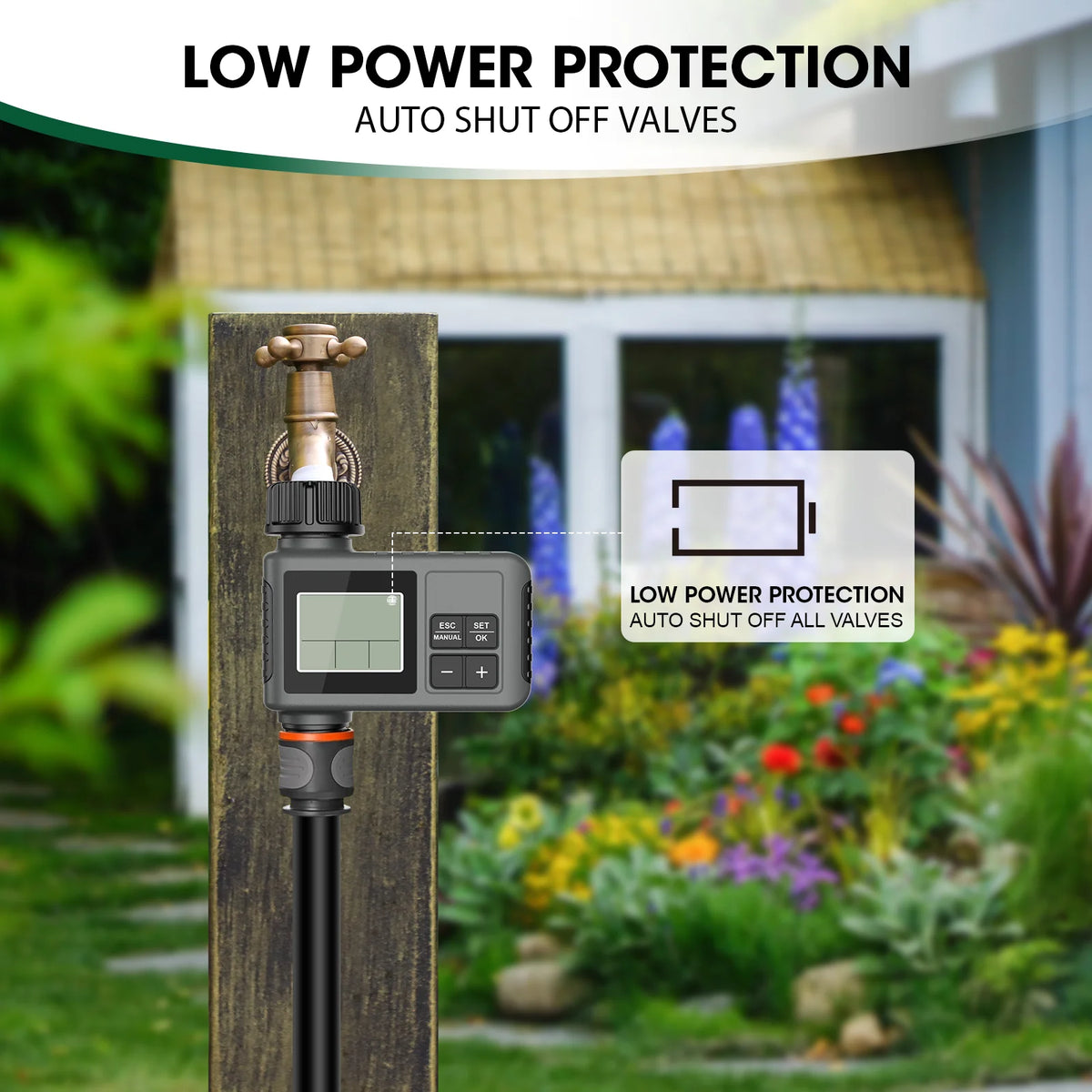 Insoma temporizador automático de água, sistema inteligente de irrigação, temporizador de aspersão, equipamento programador de jardim, display lcd ipx7