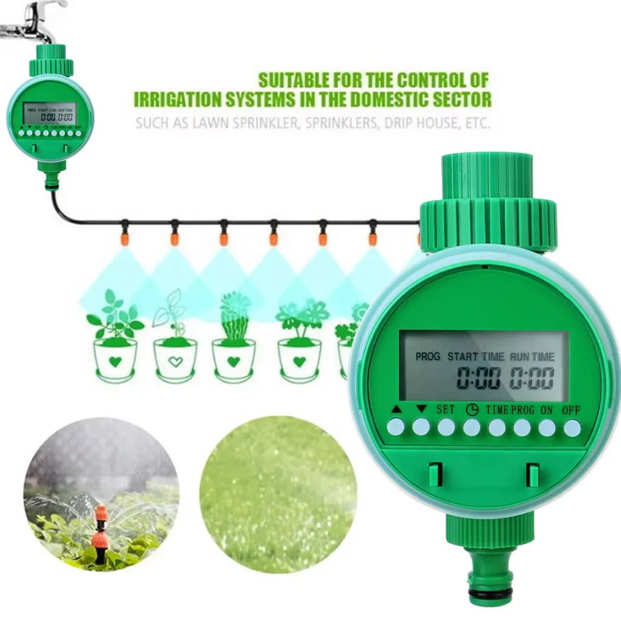 Temporizador de irrigação automático, operação simples, aplicável ao jardim, temporizador digital à prova d'água para cuidados com plantas e irrigação de jardins